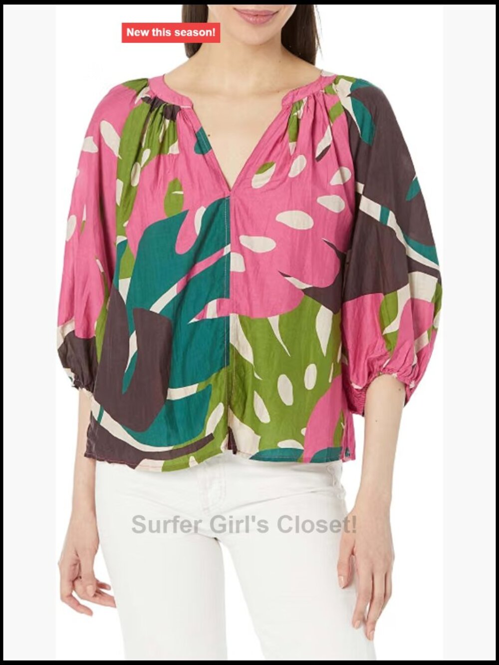 Ariel Printed Silk Cotton Voile Tank Top V-Neck Sleeveless Tunic